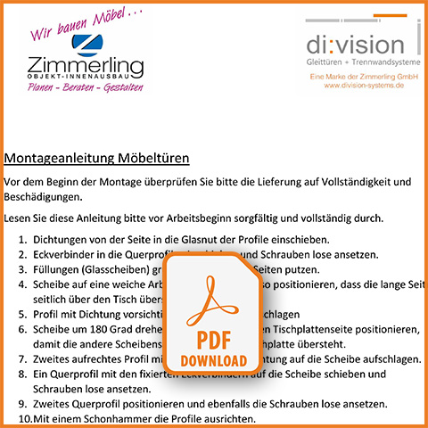 Zusammenbauanleitung Möbeltüren